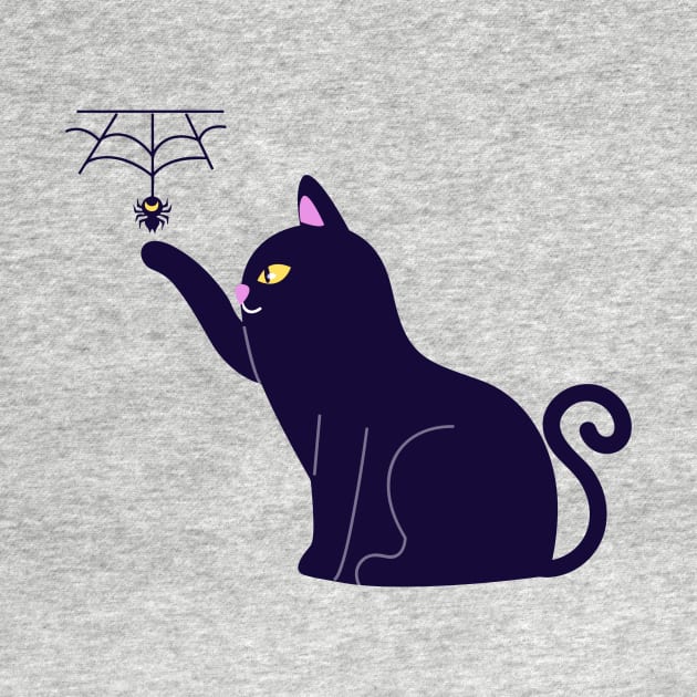 Black cat and spider by AvocadoShop